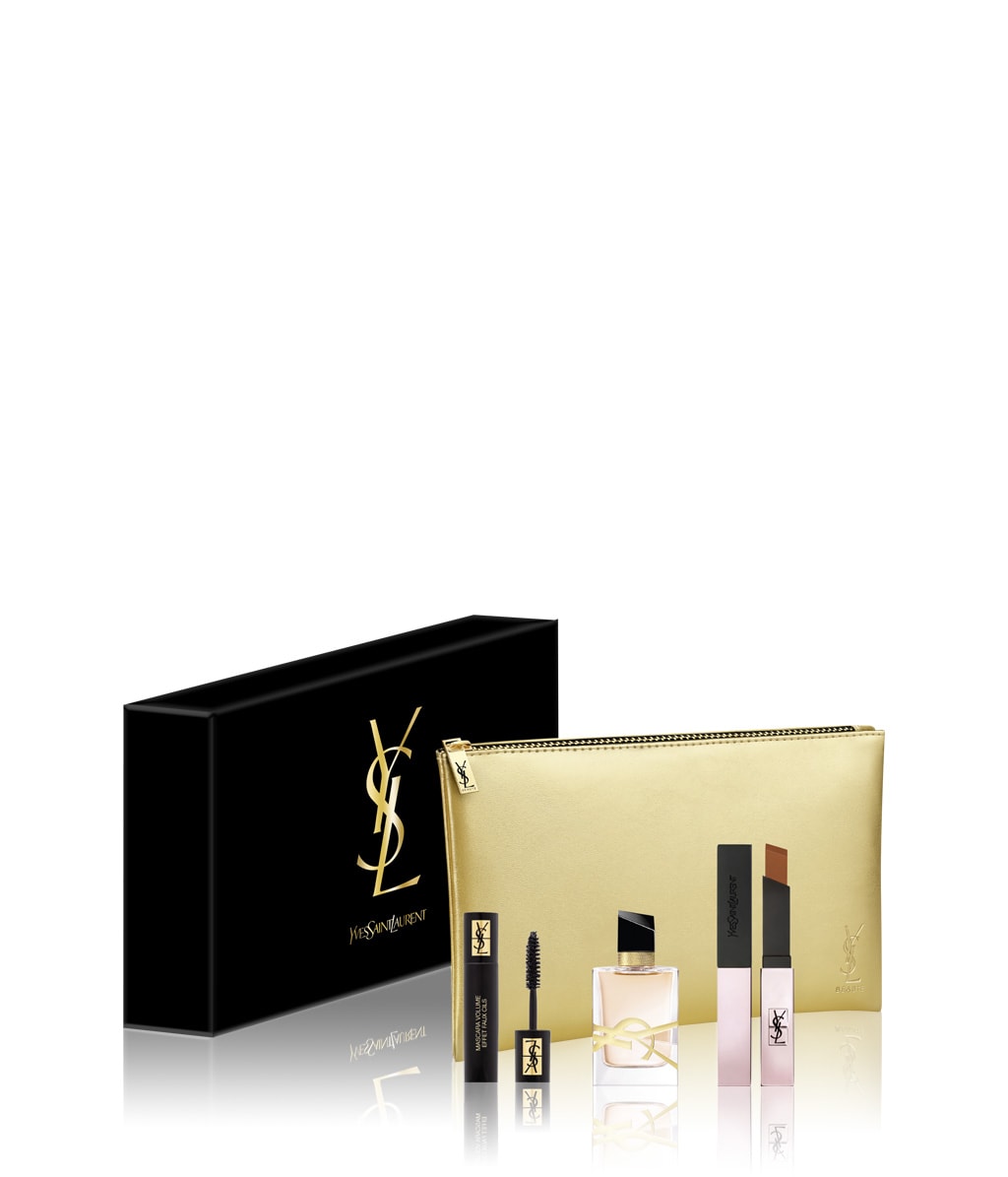 Artikel klicken und genauer betrachten! - Entdecke das YSL Beauty BLACK FRIDAY Set 2022 in limitierter Auflage.   Das Set enthält: 1 x THE SLIM GLOW MATTE Nr. 215 Lippenstift + 1 x LIBRE Eau de Toilette 7,5ml + 1 x MASCARA VOLUME EFFET FAUX CILS MASCARA Nr. 01 + 1 x Pouch. | im Online Shop kaufen