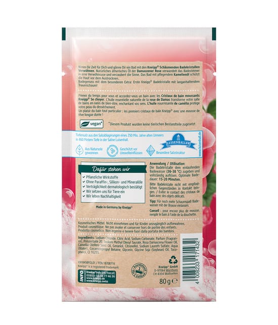 Kneipp Schäumende Badekristalle Verwöhnen Badesalz 80 g 4008233171432 pack-shot_de