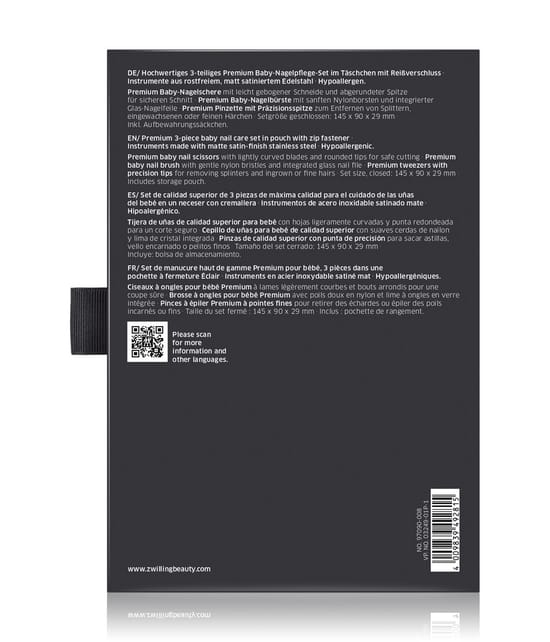 Produktbild 3 von 6, Zwilling Premium Baby und Kinder Maniküre Set 3tlg. in Weiß Maniküre-Set