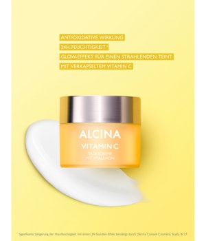 ALCINA Gesichtspflege Set Vitamine – Vitamin C Tagescreme & Retinol Nachtcreme, Je 50 Ml, Mit Hyaluron