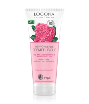 Logona Bio-Damaszener Rose & Bio-Sheabutter Verwöhnende Cremedusche Duschcreme 200 ml für Frauen