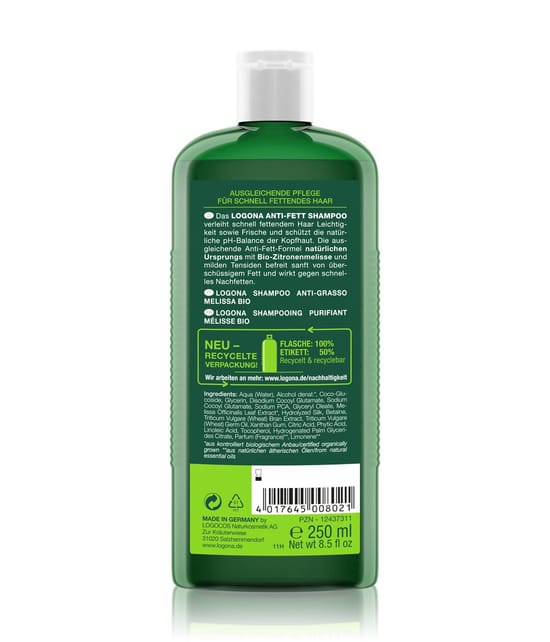 Logona Bio-Zitronenmelisse Haarshampoo 250 ml 4017645008021 pack-shot_de