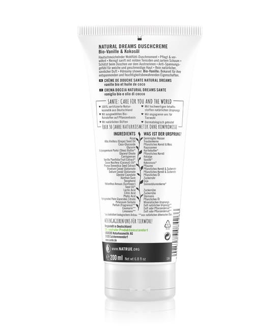 Sante Bio-Vanille & Bio-Kokosöl Duschcreme 200 ml 4025089084266 pack-shot_de