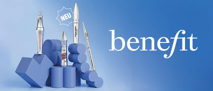 Benefit Cosmetics Augenbrauen Produkte und Logo