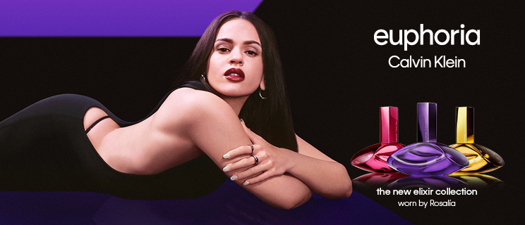 Model und Calvin Klein Euphoria Elixir Parfum Flakons