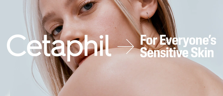 Model und Cetaphil Slogan