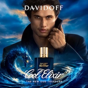 Davidoff Cool Elixir Parfum Flakon und Model