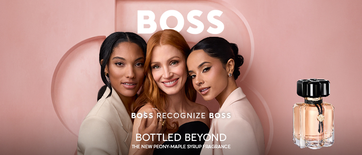 Models und Hugo Boss Parfum Flakon