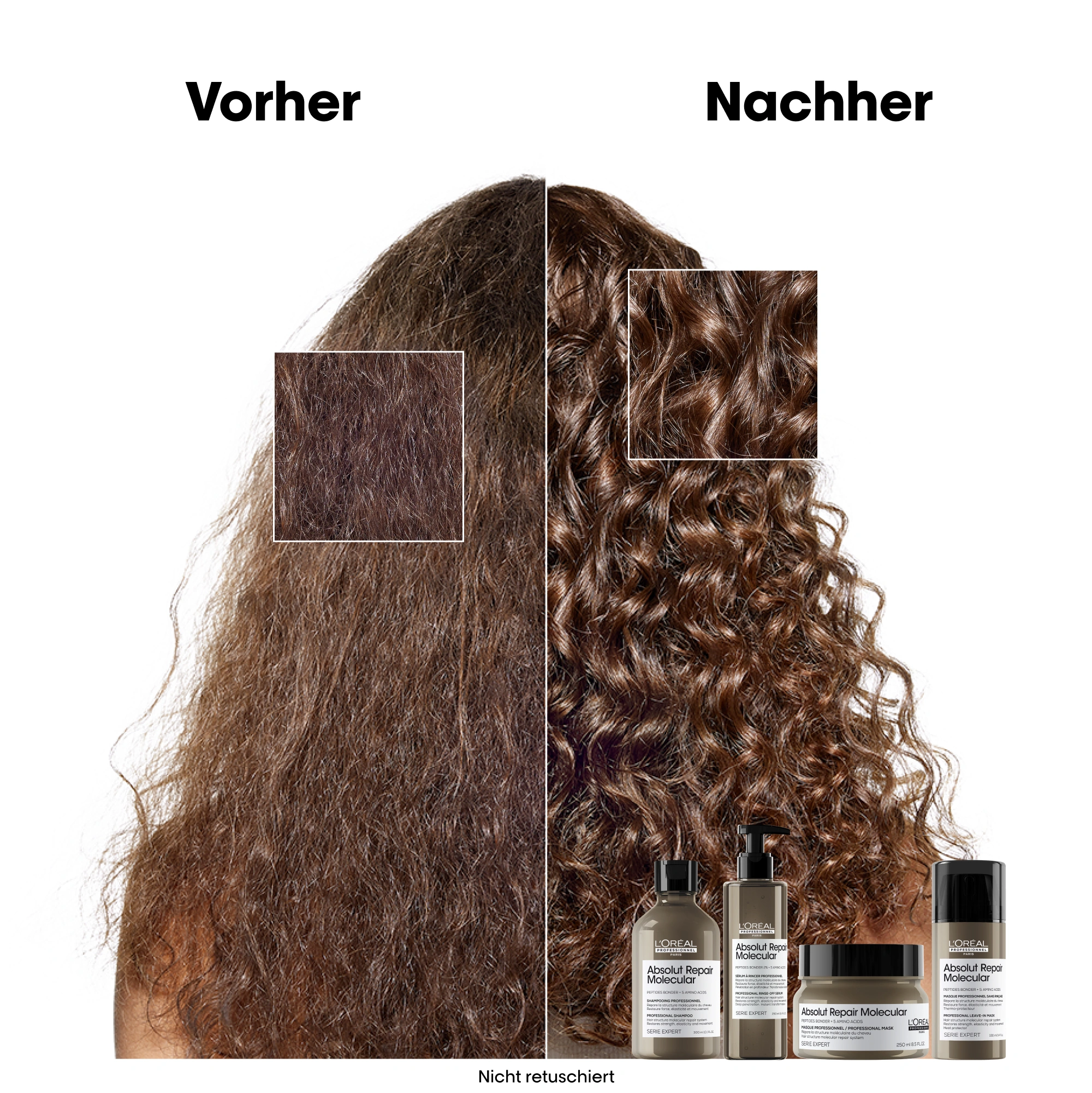 L'Oréal Professionnel Paris Absolut Repair Molecular Leave-In Vorher Nachher