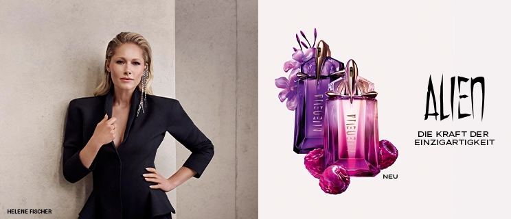 Helene Fischer mit Mugler Parfum Flakons