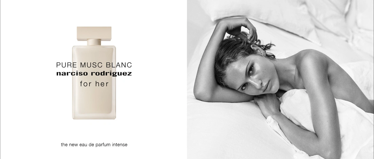 Narciso Rodriguez Flakon und Frau