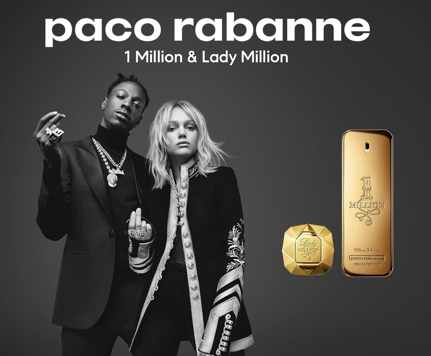 Models und Paco Rabanne 1 Millions Flakons