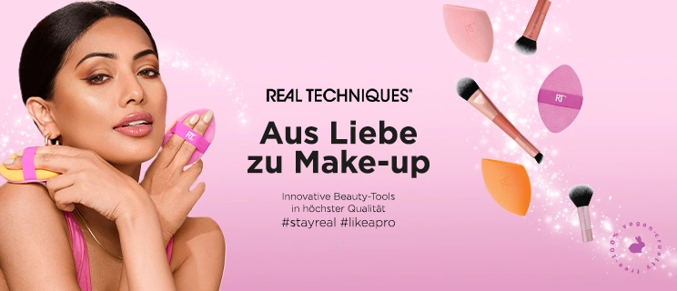 Real Techniques Produkte und Model