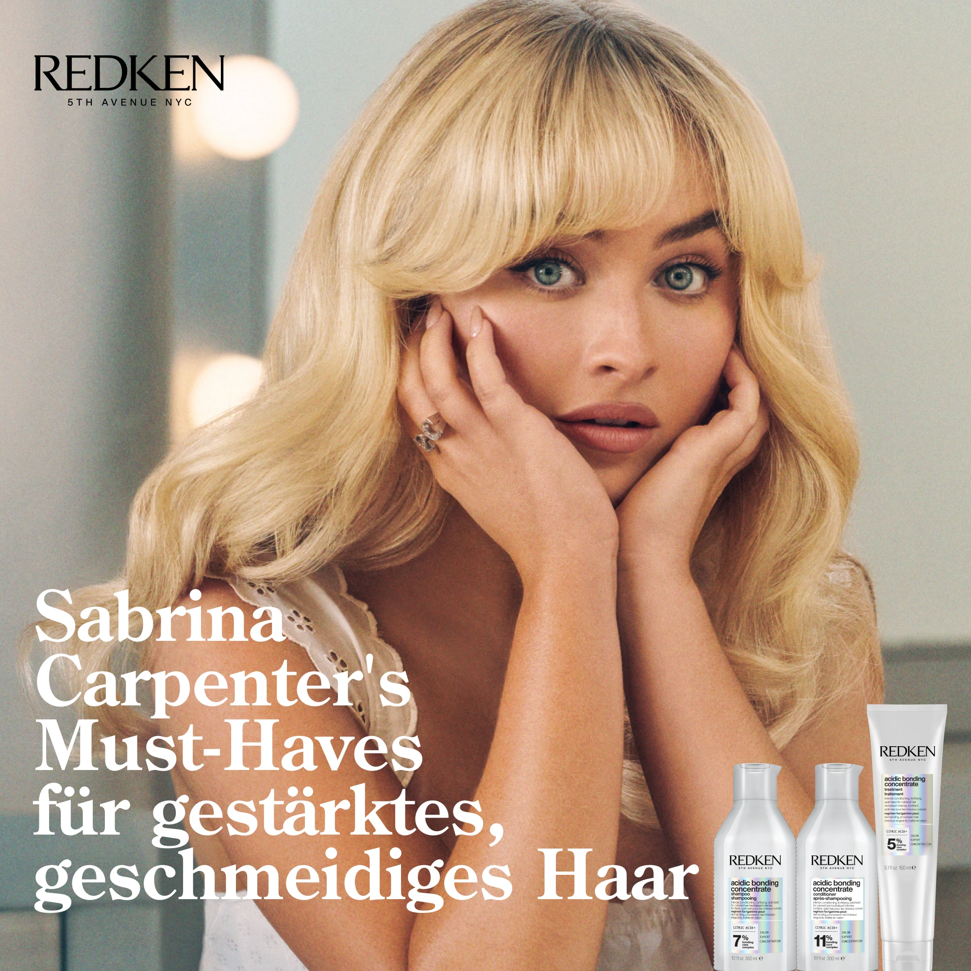 Model und Redken ABC Produkte