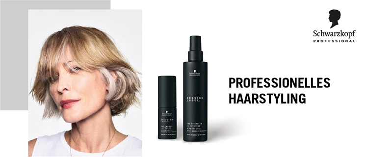 Model und Schwarzkopf Professional Session Label Produkte
