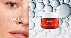 VICHY Liftactiv Produkt und Frau